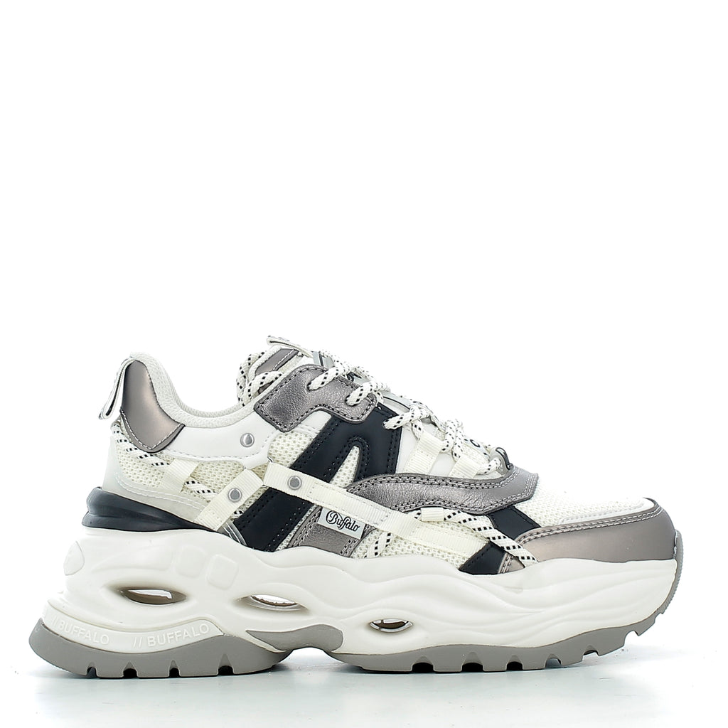 Buffalo Women's Shoes 1636636P26 CREAM SILVER