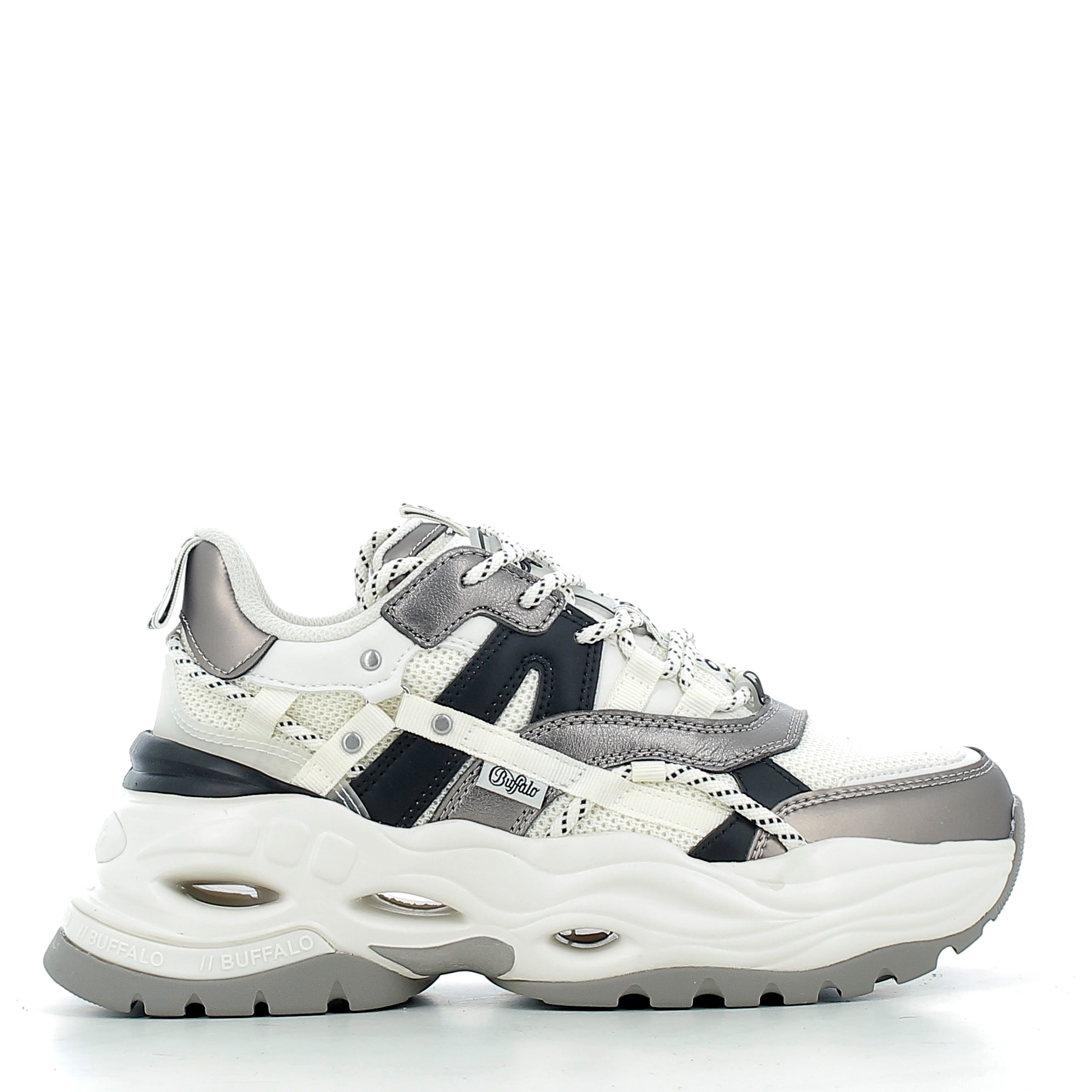 Scarpe Buffalo donna 1636636P26  CREAM SILVER
