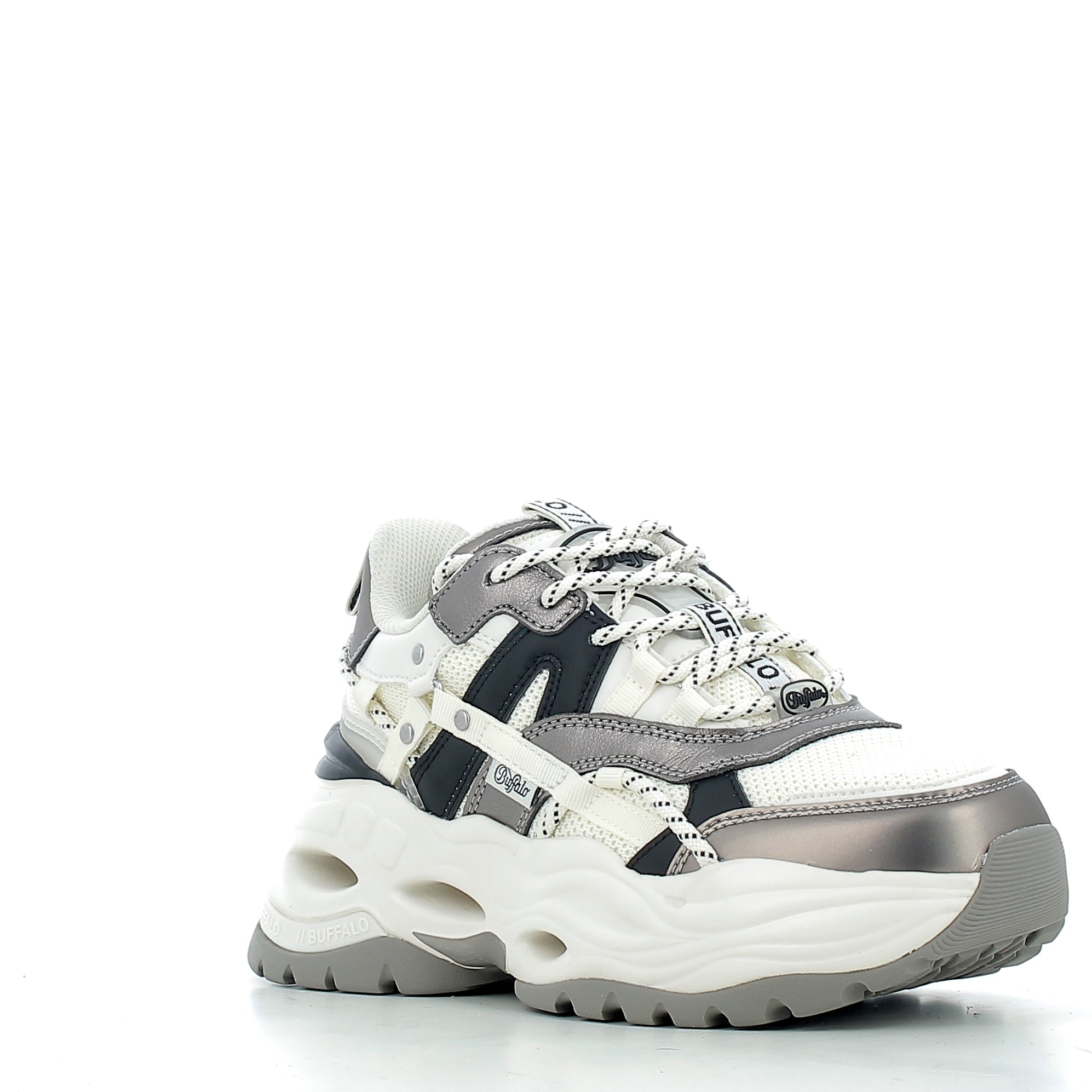 Scarpe Buffalo donna 1636636P26  CREAM SILVER