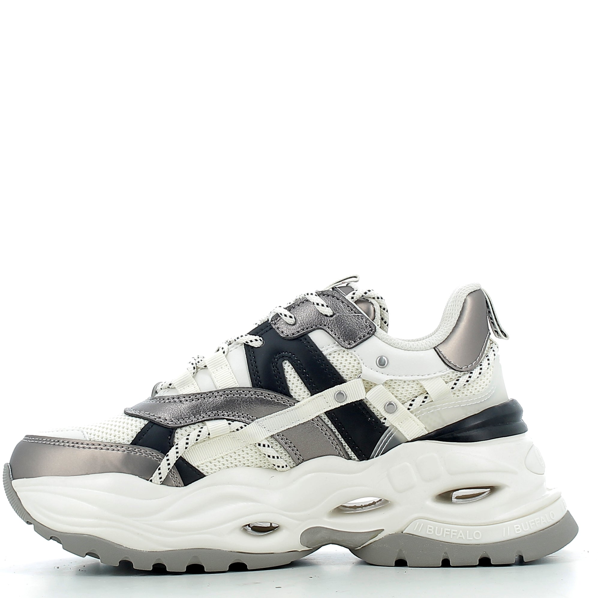 Scarpe Buffalo donna 1636636P26  CREAM SILVER