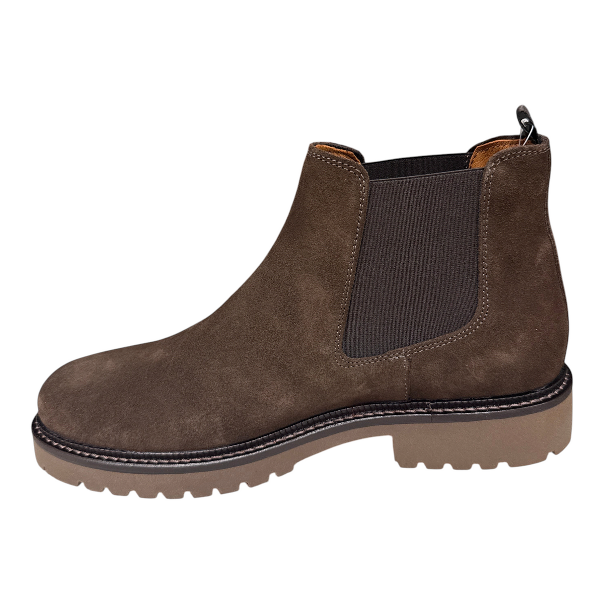 Stivaletti Chelsea da uomo NEED in camoscio marrone con suola carrarmato e inserti elastici laterali