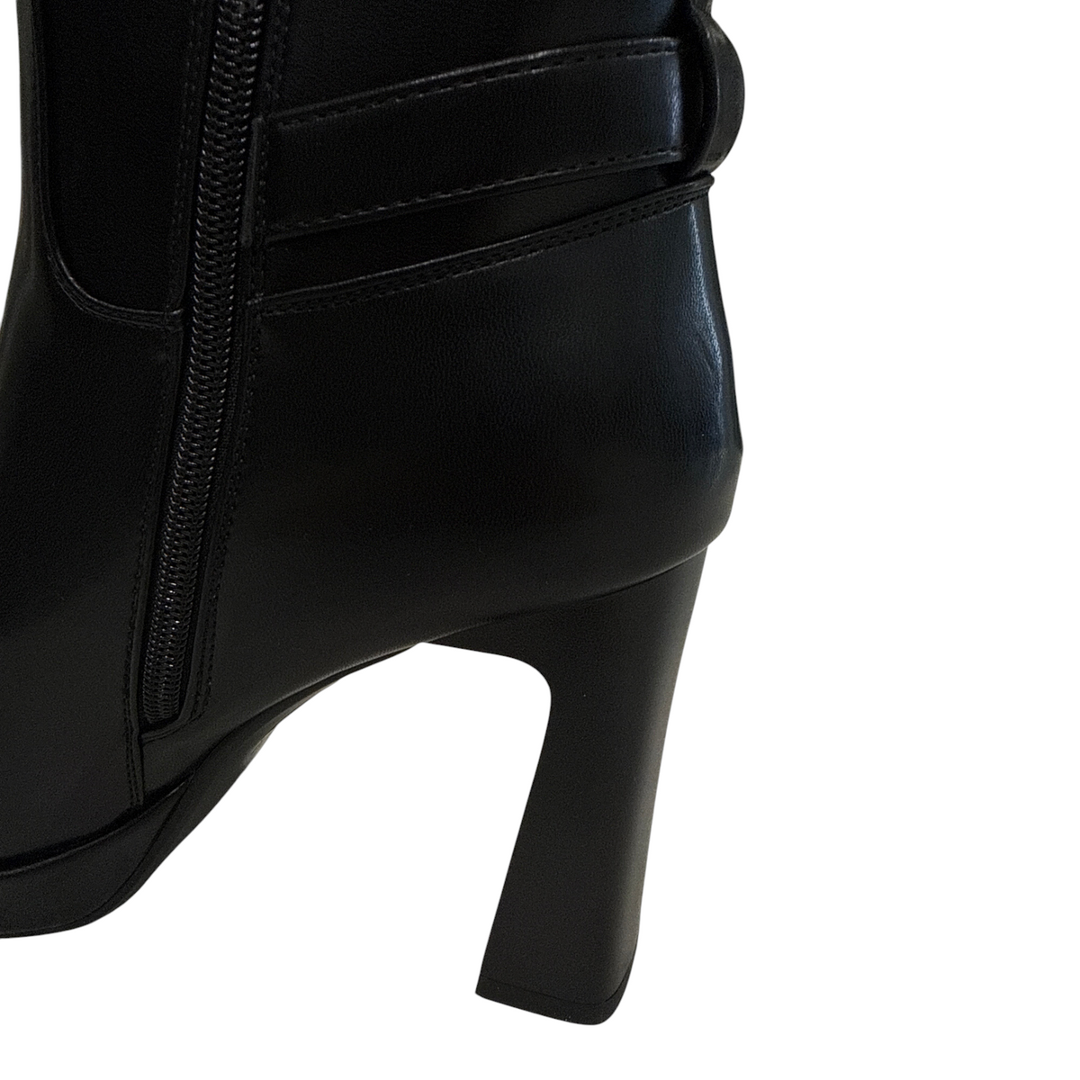Stivaletto donna Laura Biagiotti nero in ecopelle con tacco largo e chiusura laterale con zip