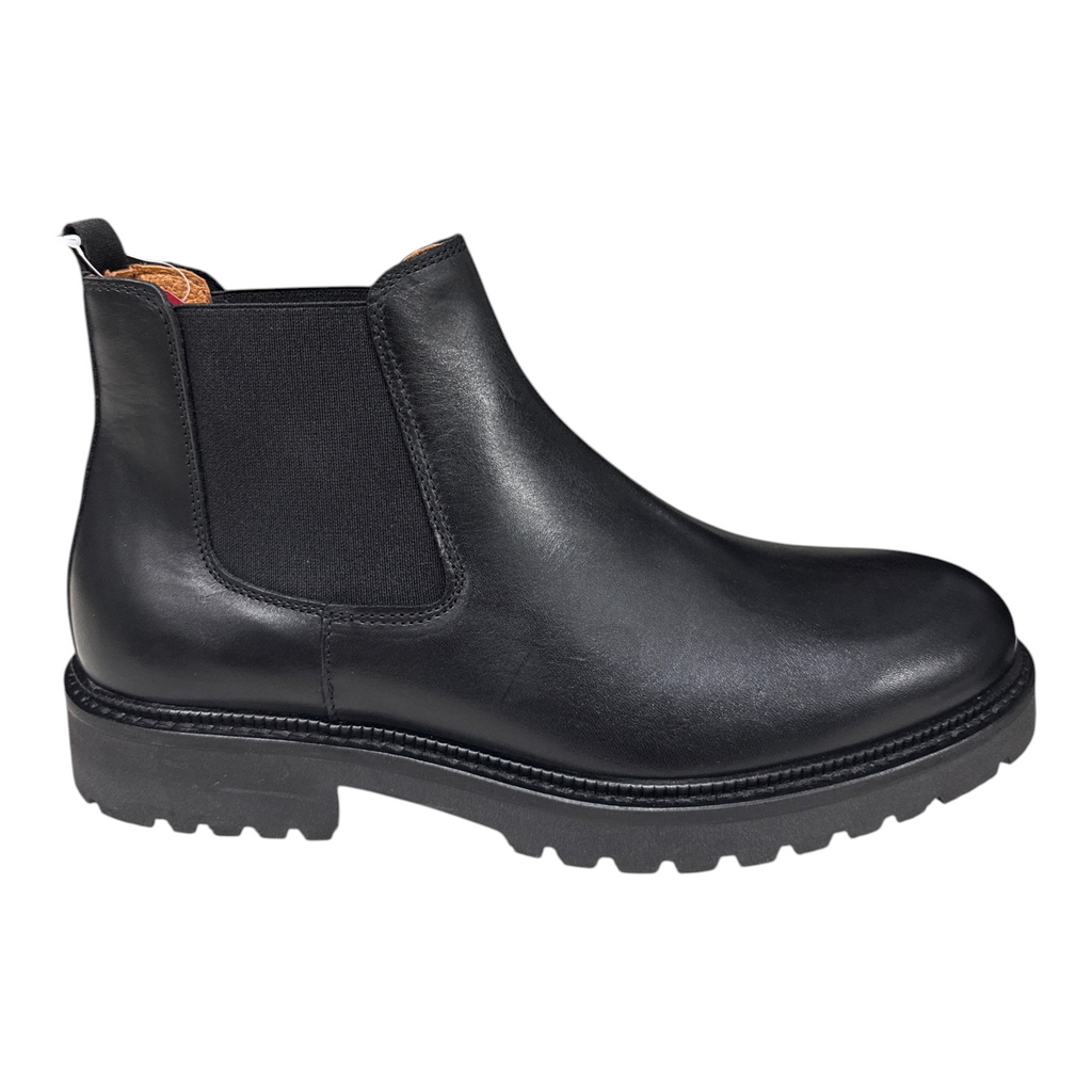 Stivaletti Chelsea da uomo NEED in pelle nera con suola carrarmato, design elegante e moderno.